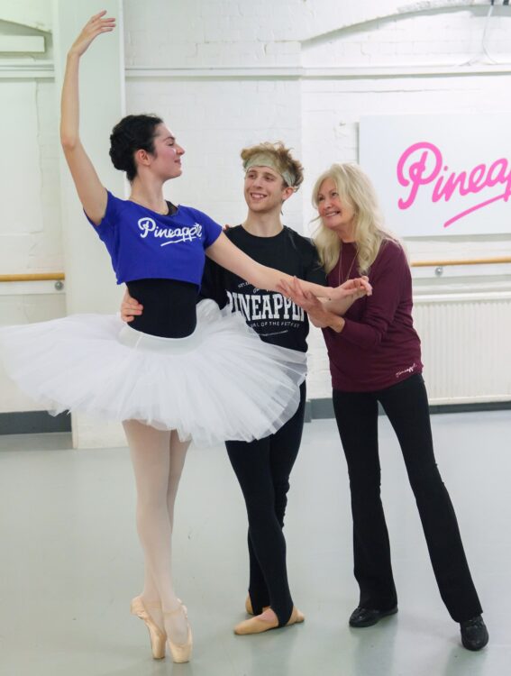 Ballerinas training in a dance studio