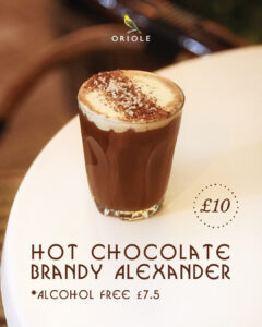 hot chocolate on a tabke